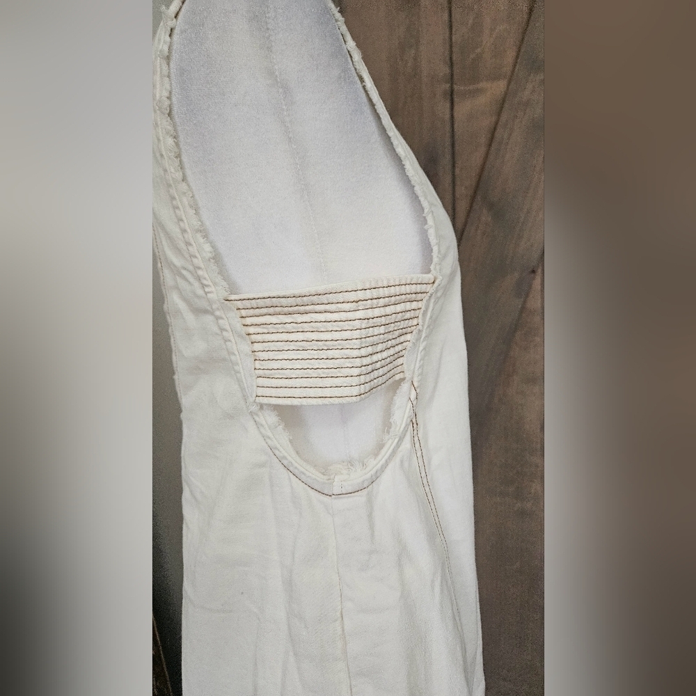 NWT Anthropologie Pilcro Cotton Midi Dress XS Ivory Utility Pinafore Dress. - Picture 15 of 15